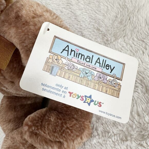 Animal Alley Brown Teddy Bear With Bow Stuffed 12” Plush Toy Vintage - Picture 2 of 4